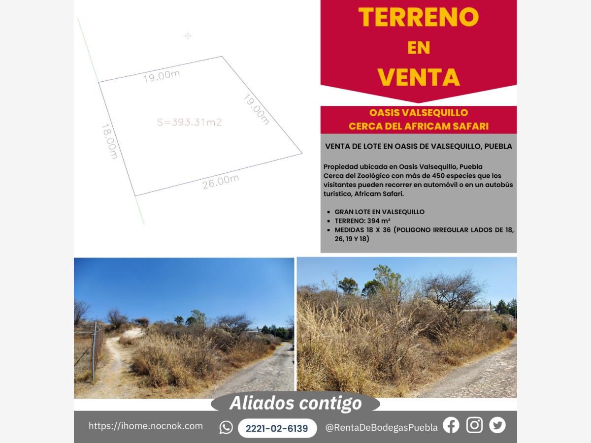 Foto 0 de Terreno en venta en El Oasis Valsequillo, Puebla, Puebla | ID mx22-nm0943 | Nocnok