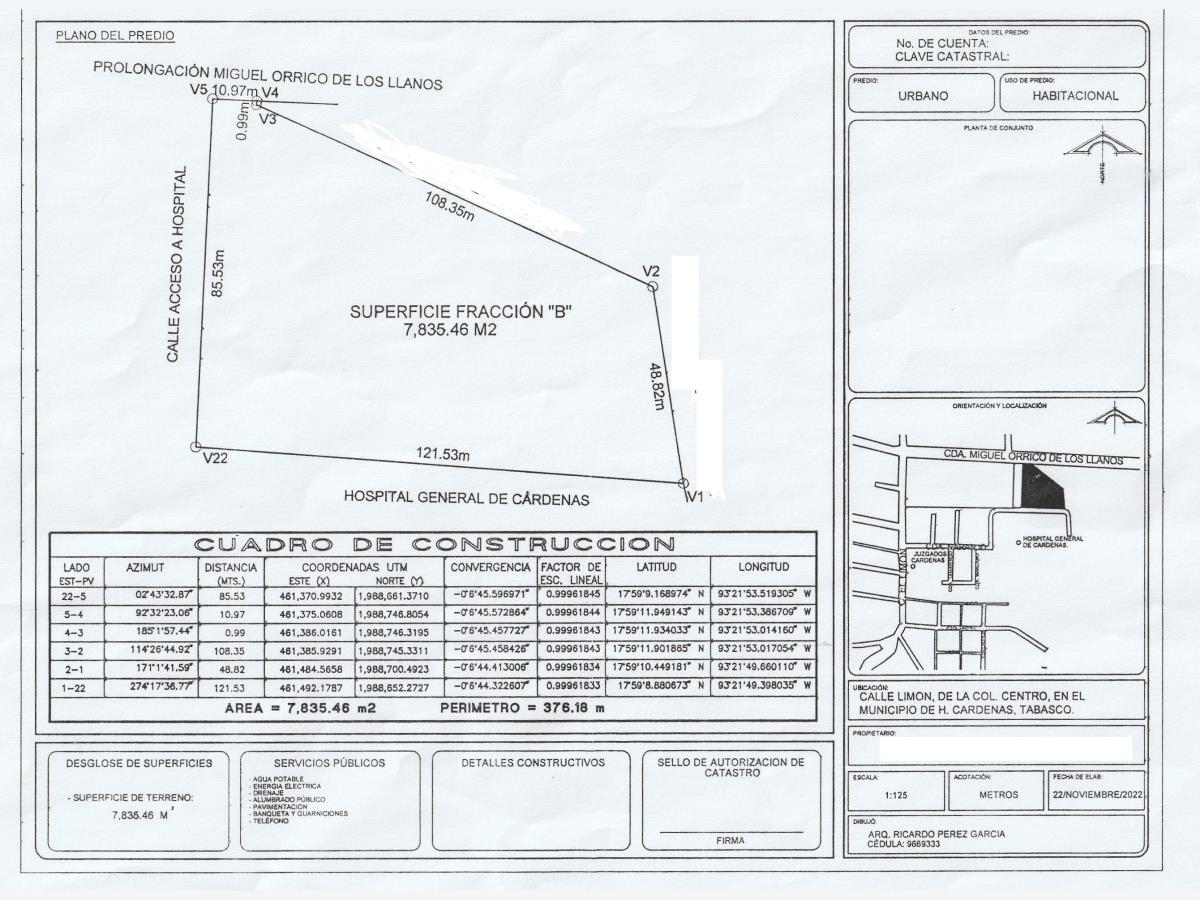 Foto 0 de Terreno en venta en Carlos Pellicer Camara, Cárdenas, Tabasco | ID mx23-ph0479 | Nocnok