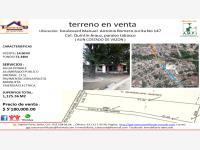 Terreno en venta en Quintin Arauz, Paraíso, Tabasco