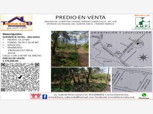 Terreno en venta en Quintin Arauz, Paraíso, Tabasco