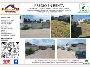 Terreno en renta en Tomas Garrido, Comalcalco, Tabasco