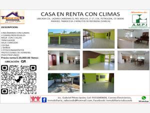 Casa en renta en Lazaro Cardenas, Paraíso, Tabasco