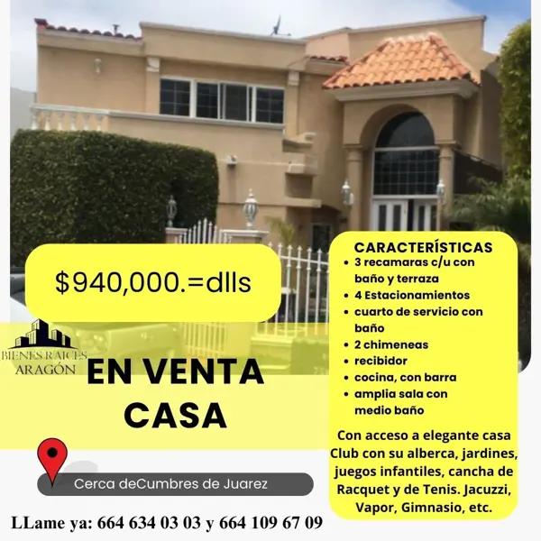 Casa en venta en Cumbres de Juarez, Tijuana, Baja California