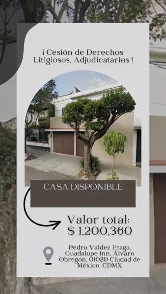 Casa en venta en Guadalupe Inn, Álvaro Obregón, Ciudad de México