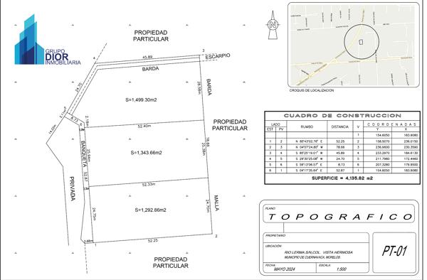 Terreno en venta en Vista Hermosa, Cuernavaca, Morelos Terreno en venta en Vista Hermosa, Cuernavaca, Morelos