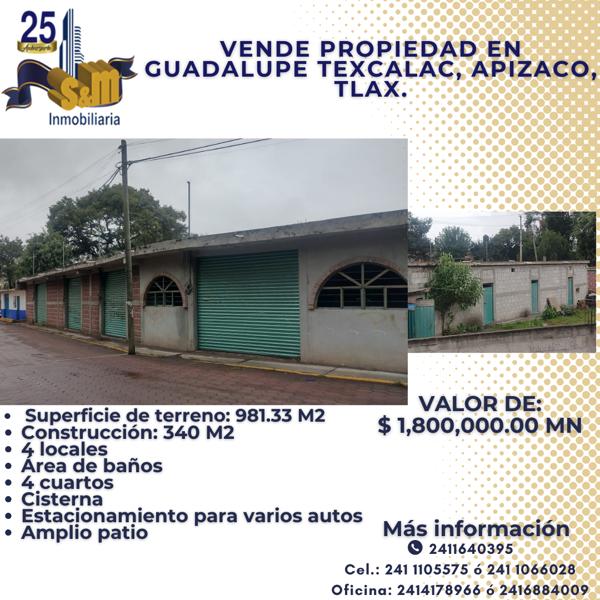 Local en venta en Guadalupe Texcalac, Tetla de la Solidaridad, Tlaxcala