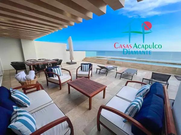 Penthouse de playa con vista al mar, alberca y jacuzzi privados