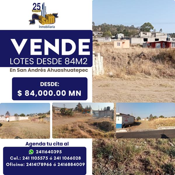 Terreno en venta en San Andres Ahuashuatepec, Tzompantepec, Tlaxcala