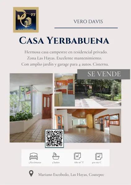 Casa de un planta en zona Briones en venta