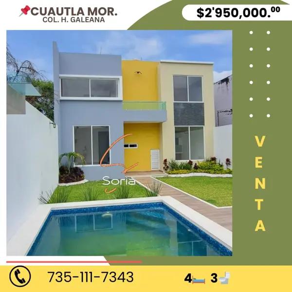 Casa en venta en Hermenegildo Galeana, Cuautla, Morelos Casa en venta en Hermenegildo Galeana, Cuautla, Morelos