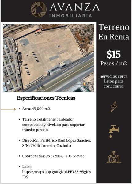 Terreno en renta sobre periférico, altura de VIÑEDOS Terreno en renta sobre periférico, altura de VIÑEDOS