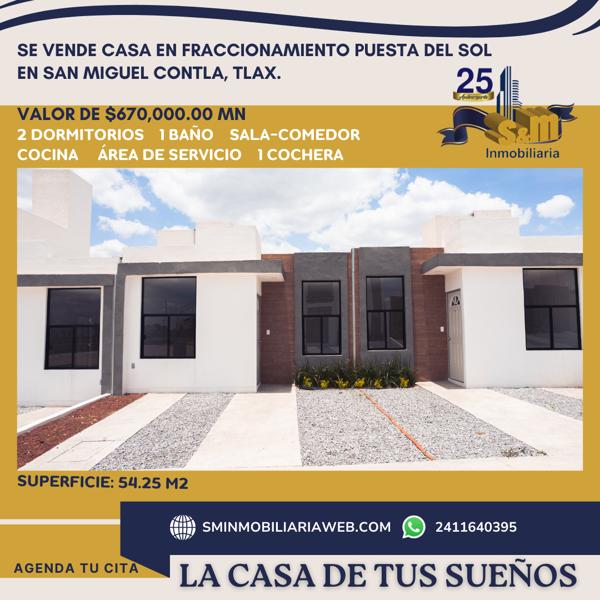 Casa en venta en San Miguel Contla, Santa Cruz Tlaxcala, Tlaxcala