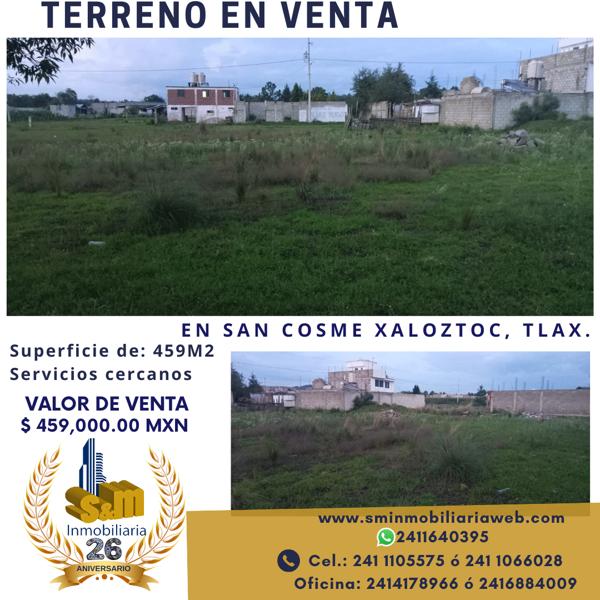 Terreno en venta en San Cosme Xaloztoc, Xaloztoc, Tlaxcala