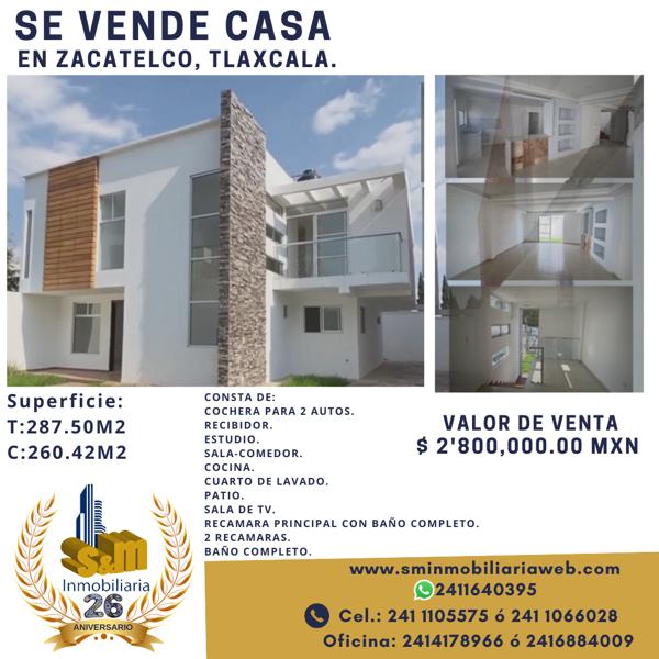 Casa en venta en Sección Tercera Gurdia, Zacatelco, Tlaxcala