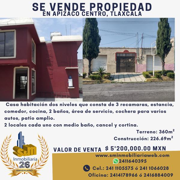 Casa en venta en Centro, Apizaco, Tlaxcala
