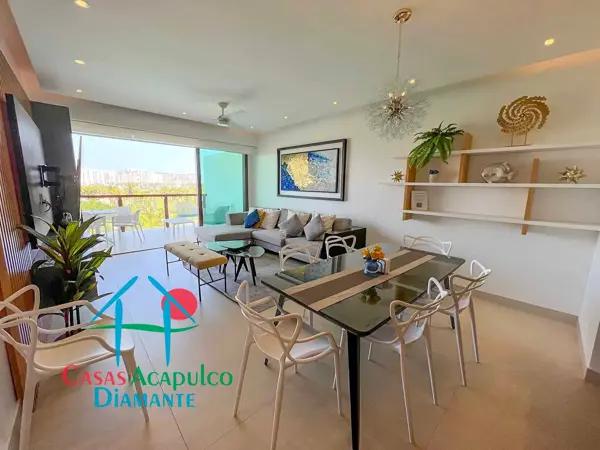 Departamento de 3 recámaras con terraza y vista a las albercas