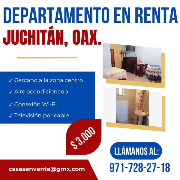 Departamento en renta en Juchitán Centro, Juchitán de Zaragoza, Oaxaca