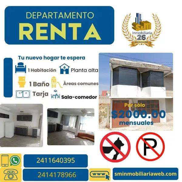 Departamento en renta en Loma Florida 1a Secc, Apizaco, Tlaxcala