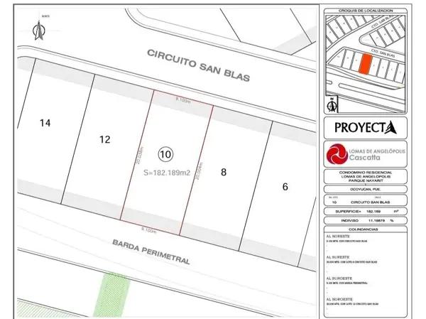 Venta lote habitacional, Cluster 1010, Lomas de Angelópolis I. Sonata