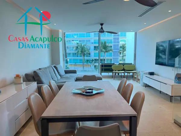 Departamento de playa de 3 rec, en exclusivo condominio de Acapulco Diamante