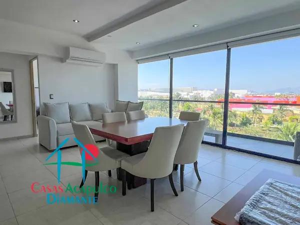 Departamento en renta vacacional con terraza y vista a las áreas comunes Departamento en renta vacacional con terraza y vista a las áreas comunes