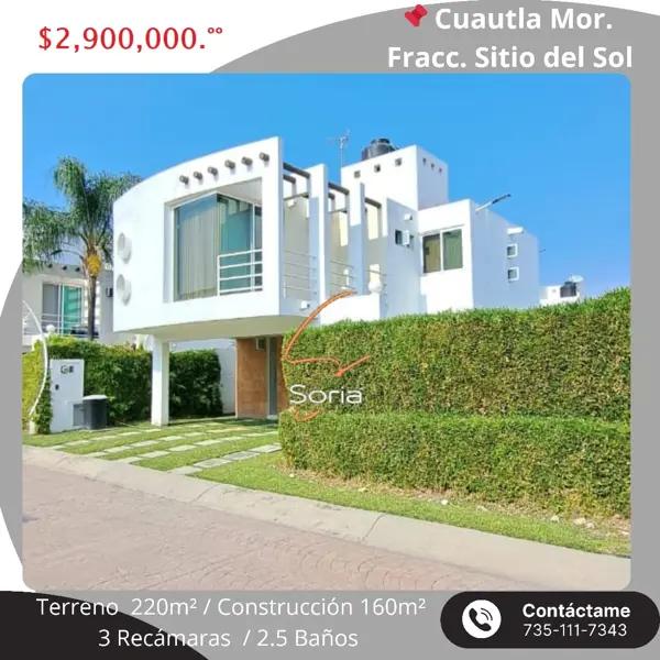 Casa en venta en Sitio del Sol, Cuautla, Morelos