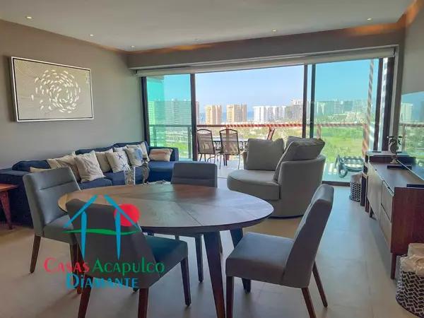 Elegante departamento con terraza con vista a las áreas comunes y parcial al mar Elegante departamento con terraza con vista a las áreas comunes y parcial al mar