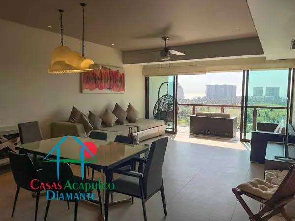 Depa en renta vacacional con terraza y vista a las albercas y áreas comunes Depa en renta vacacional con terraza y vista a las albercas y áreas comunes