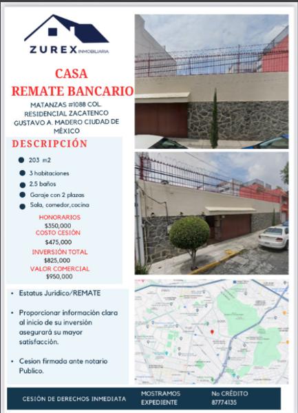 Casa en venta en Residencial Zacatenco, Gustavo A. Madero, Ciudad de México