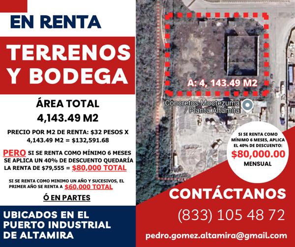Bodega en renta en Puerto Industrial de Altamira, Altamira, Tamaulipas