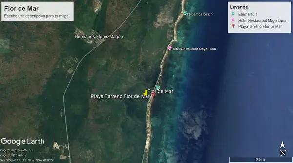 Terreno en Venta con playa al mar Caribe en. Mahahual, Quintana Roo