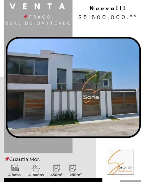 CASA EN EL FRACCIONAMIENTO REAL DE OAXTEPEC MORELOS