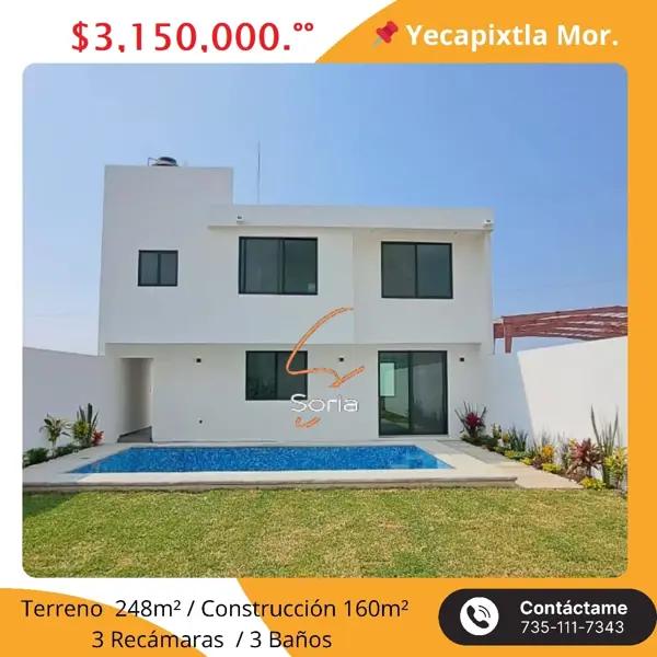Casa en venta en Marino Galicia, Yecapixtla, Morelos