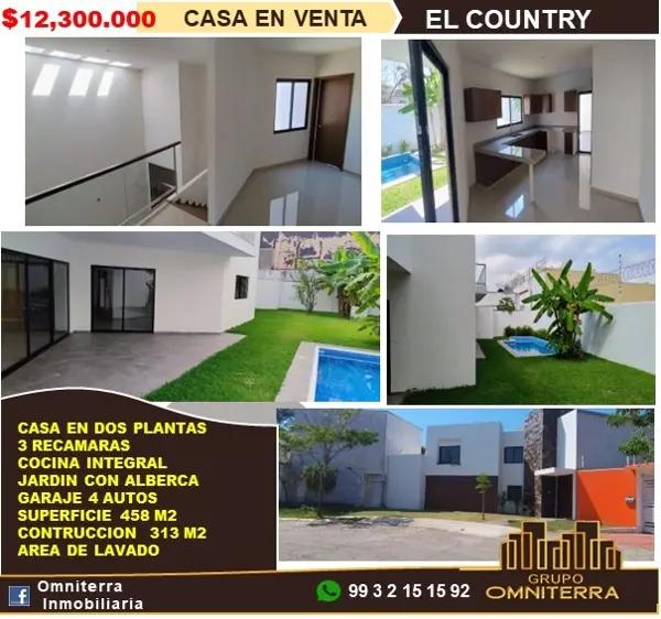 Casa en venta en El Country, Centro, Tabasco