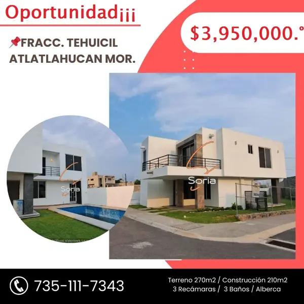 Casa en venta en Atlatlahucan, Atlatlahucan, Morelos Casa en venta en Atlatlahucan, Atlatlahucan, Morelos