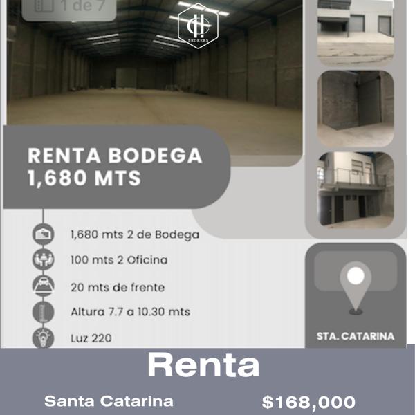 RENTA DE BODEGA EN PARQUE EN SANTA CATARINA RENTA DE BODEGA EN PARQUE EN SANTA CATARINA