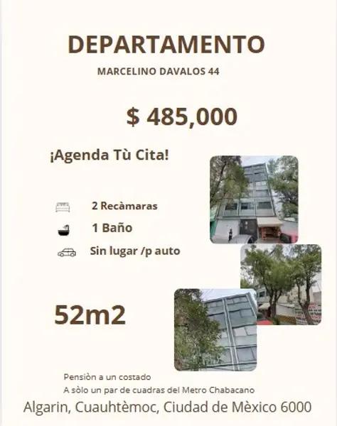 DEPARTAMENTO EN MARCELINO DAVALOS CUAUHTÈMOC