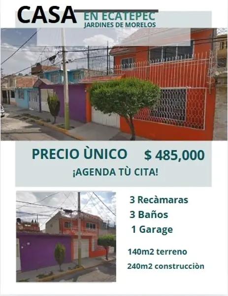 CASA EN ECATEPEC JARDINES DE MORELOS CASA EN ECATEPEC JARDINES DE MORELOS