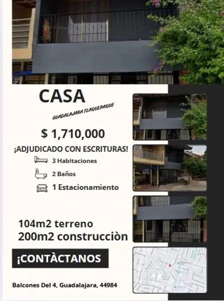 CASA ADJUDICADA  EN TEODOMIRO GUADALAJARA JALISCO