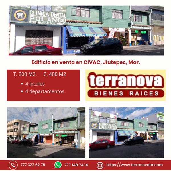 Edificio con 4 departamentos y 4 locales de 200 m² en venta, Civac