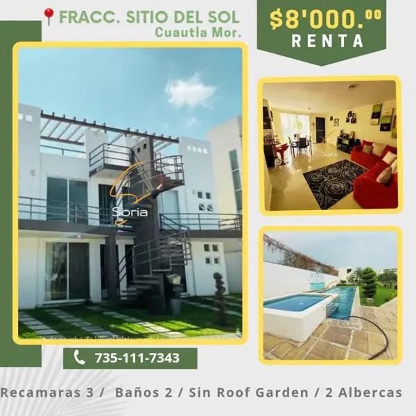 Departamento en renta en Sitio del Sol, Cuautla, Morelos