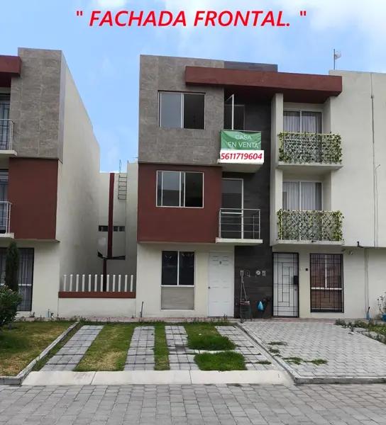 VILLAS NEXTLALPAN REMATO CASA 3 NIVELES, 3 RECÁMARAS, 1.5 BAÑOS, 1 ESTAC., JARDIN DE APROX. 45 M2.