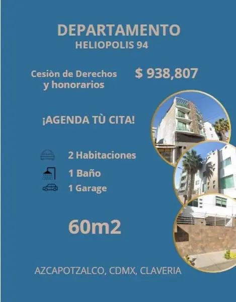 DEPARTAMENTO EN CLAVERIA AZCAPOTZALCO CDMX