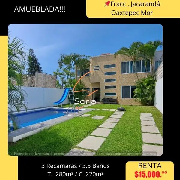 Casa en renta en Oaxtepec Centro, Yautepec, Morelos