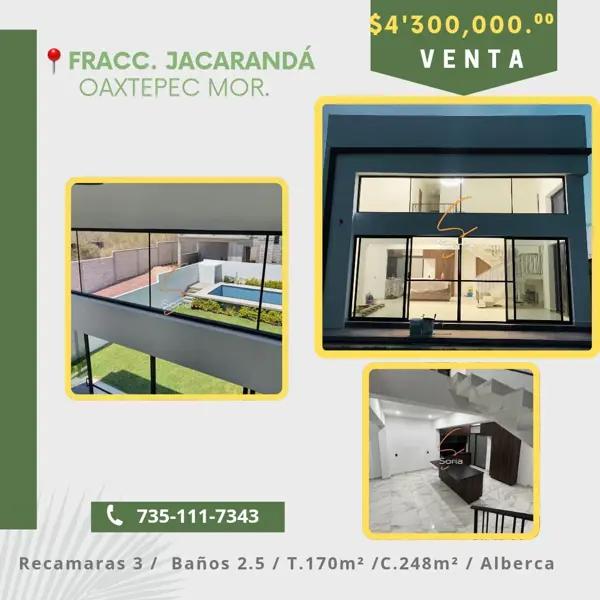 Casa en venta en Jacarandas, Yautepec, Morelos