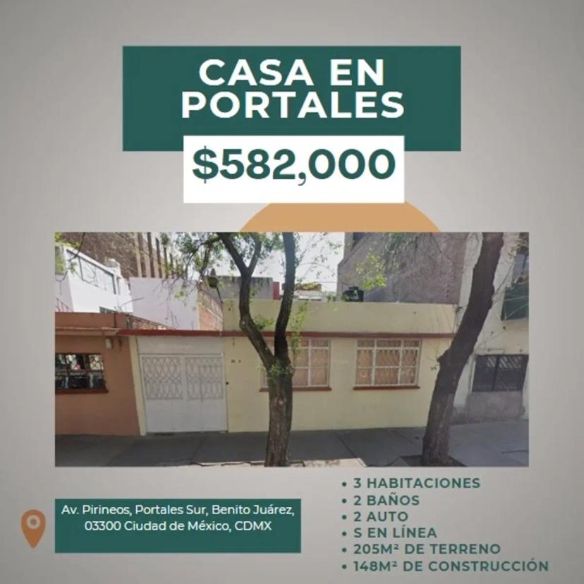 Foto 0 de CASA EN PIRINEOS PORTALES BENITO JUÀREZ | Id mx25-pw11315