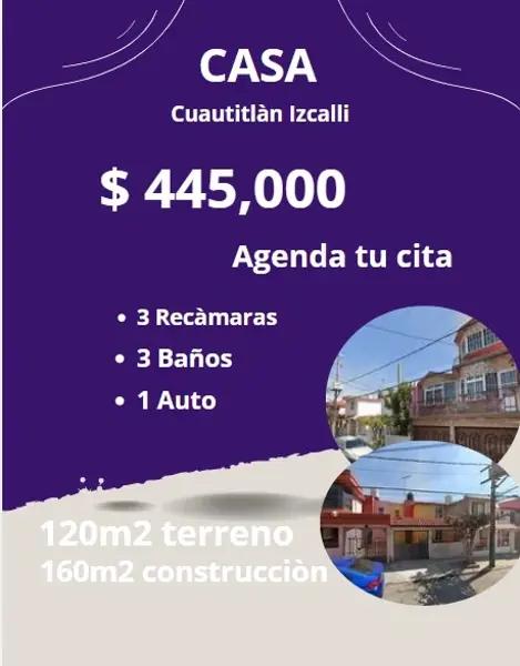 CASA EN C. DE DIOS VIENTO CUAUTITLAN IZCALLI