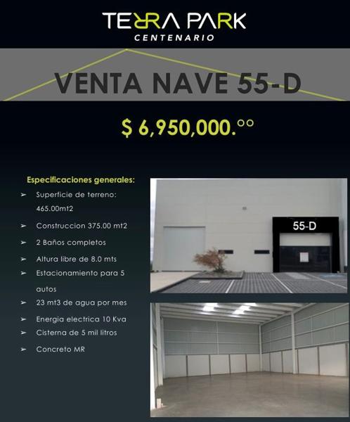 NAVE INDUSTRIAL EN TERRA PARK  EL CENTEARIO  EN VENTA