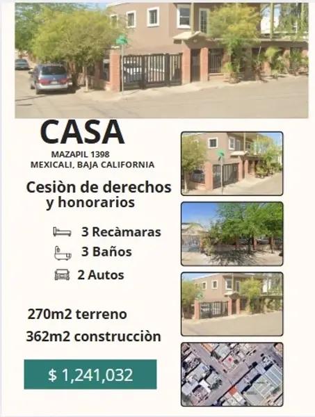 CASA EN MAZAPIL MEXICALI BCN BALBUENA