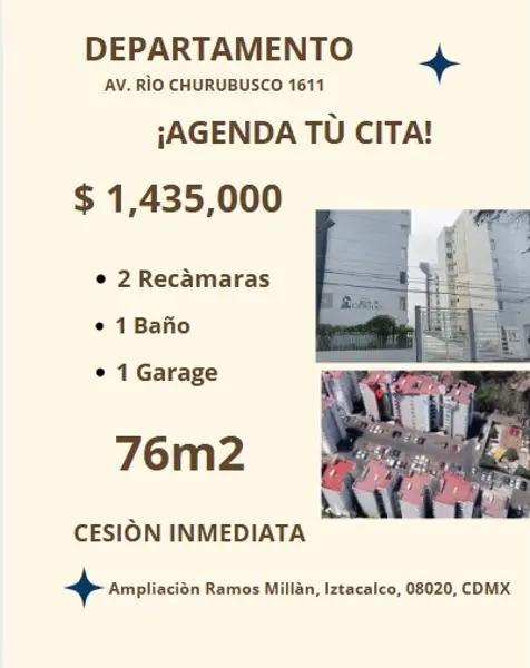 DEPARTAMENTO EN AV. RÌO CHURUBUSCO CESIÓN INMEDIATA